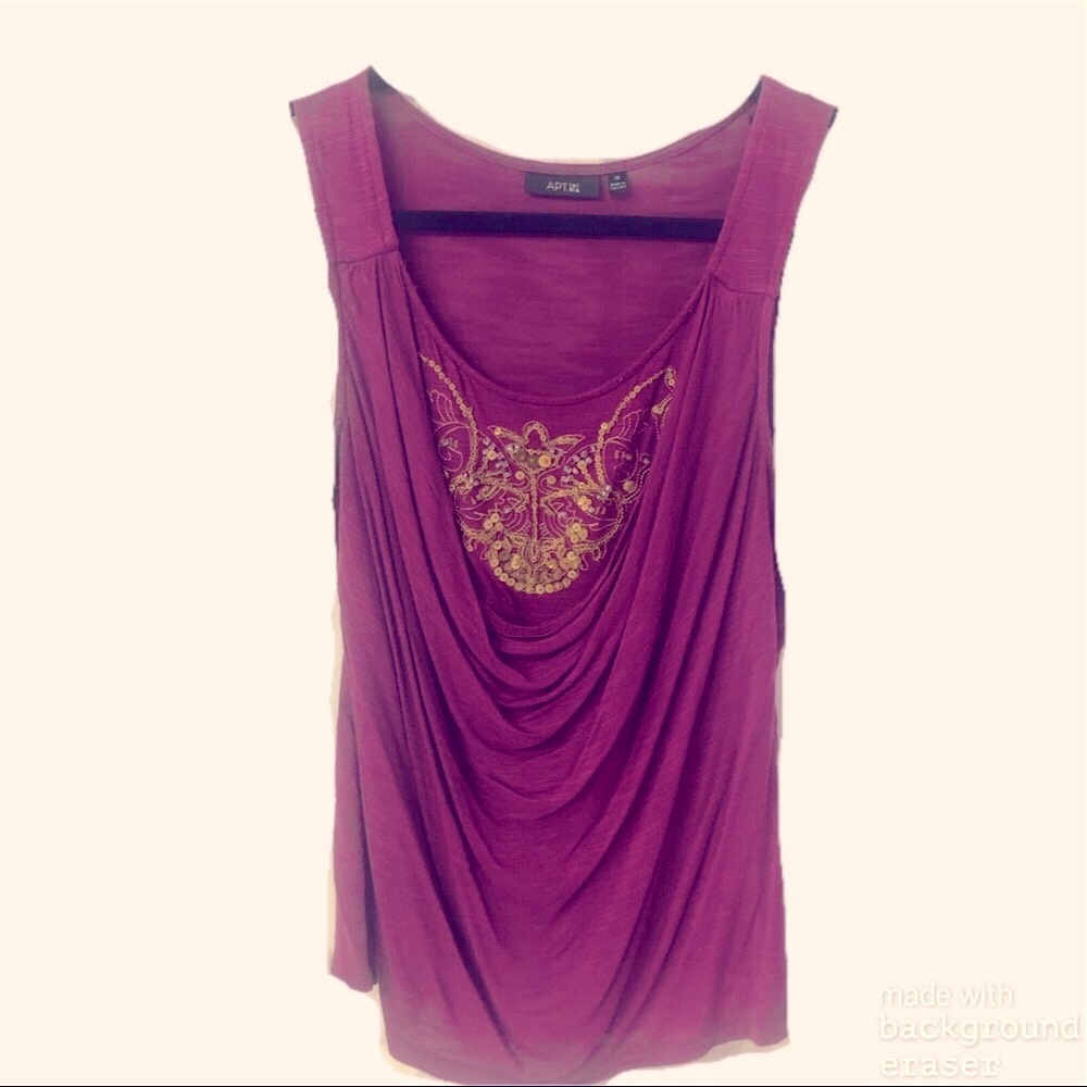 Apt. 9 Beaded Sleeveless Top, Medium